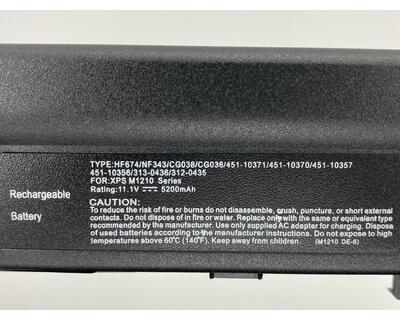 Акумуляторна батарея для ноутбука Dell HF674 XPS m1210 11.1V Black 5200mAh OEM - фото 3