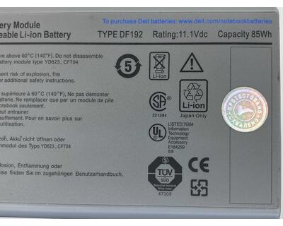 Акумуляторна батарея для ноутбука Dell YD623 Latitude D820 11.1V Grey 5200mAh Orig - фото 3