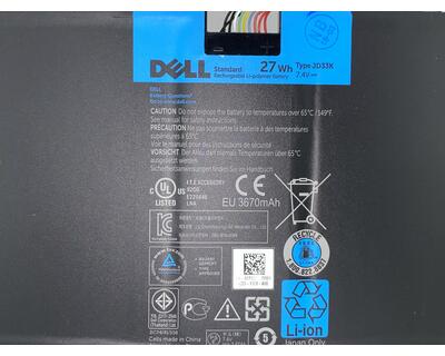 Аккумуляторная батарея для ноутбука Dell JD33K XPS 10 7.4V Black 3670mAh Orig - фото 3