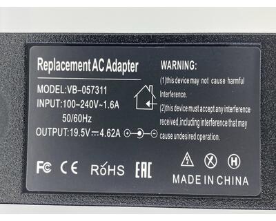 Блок питания для ноутбука Dell 90W 19.5V 4.62A 7.4x5.0mm DL901957450YX REPLACEMENT - фото 3