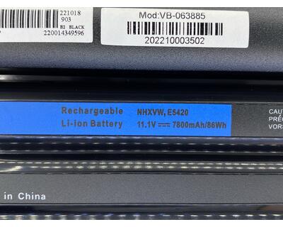 Усиленная аккумуляторная батарея для ноутбука Dell T54FJ (4NW9) Latitude E6420 11.1V Black 7800mAh OEM - фото 3