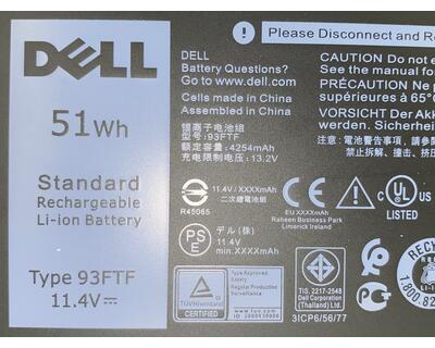Акумуляторна батарея для ноутбука Dell 3DDDG Latitude 5280 11,4V Black 4254mAh Orig - фото 3