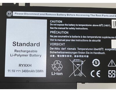 Акумуляторна батарея для ноутбука Dell RYXXH Latitude E5250 11.1V Black 3400mAh OEM - фото 3