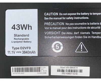 Аккумуляторная батарея для ноутбука Dell D2VF9 Vostro 14 5000 11.1V Black 3840mAh OEM - фото 3
