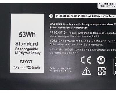 Аккумуляторная батарея для ноутбука Dell F3YGT Latitude 12 7000 7.6V Black 6800mAh OEM - фото 3