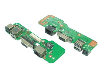 Плата питания для ноутбука Dell Inspiron 1545 на плате с USB VGA и Audio разъемами Hа плате смонтированы силовой разъем, VGA разъем, два USB разъема и сетевой разъем