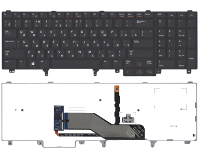 Клавиатура для ноутбука Dell Latitude (E6520, E6530, E6540), с подсветкой (Light), Black, RU
