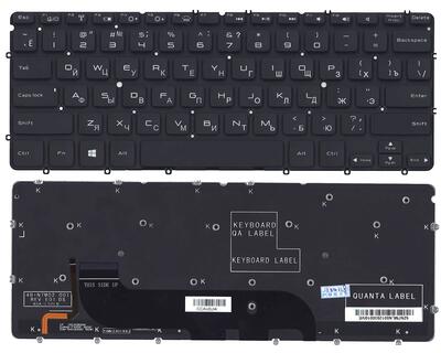 Клавиатура для ноутбука Dell XPS (13) с подсветкой (Light), Black, (No Frame), RU