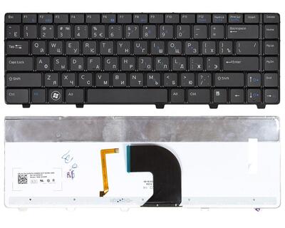 Клавиатура для ноутбука Dell Vostro (3300, 3400, 3500) Black, Light, RU