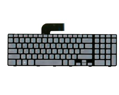 Клавиатура для ноутбука Dell Inspiron (N7110, 5720, 7720, 17R, Vostro 3350, 3450, 3550, 3750, XPS 17, L702x) с подсветкой (Light) Grey, (Black Frame) RU - фото 2