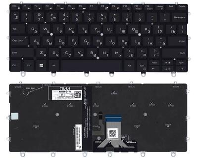 Клавиатура для ноутбука Dell XPS (13 9365) Black с подсветкой (Light), (No Frame) RU