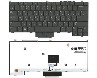 Клавиатура для ноутбука Dell Latitude (E4300) с указателем (Point Stick), с подсветкой (Light), Black, RU