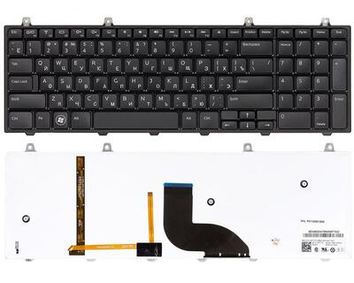 Клавиатура для ноутбука Dell Studio (17, 1745, 1747, 1749) с подсветкой (Light), Black, RU