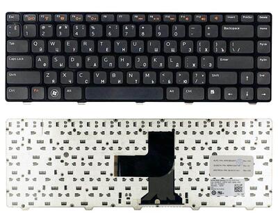 Клавіатура для ноутбука Dell Vostro 1440, 1450, 1540, 1550, 3450, 3550, V131, Inspiron 14R, 7520, N4050, N4110, M5040, M5050, N5040, N5050, XPS 15 (L501x, L502x) Black, (Black Frame) RU