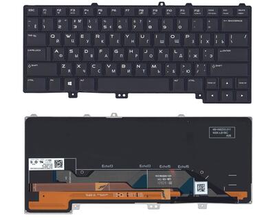 Клавиатура для ноутбука Dell Alienware 13 R1 R2 Black с подсветкой (Light), (No Frame), RU