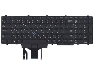 Клавиатура для ноутбука Dell Latitude (E5550) с подсветкой (Light), с указателем (Point Stick) Black, (No Frame), RU горизонтальный Enter - фото 2