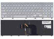 Купить Клавиатура для ноутбука Dell Inspiron 17-7000 13-3737 17-7737 с подсветкой (Light) Silver, (Silver Frame), RU